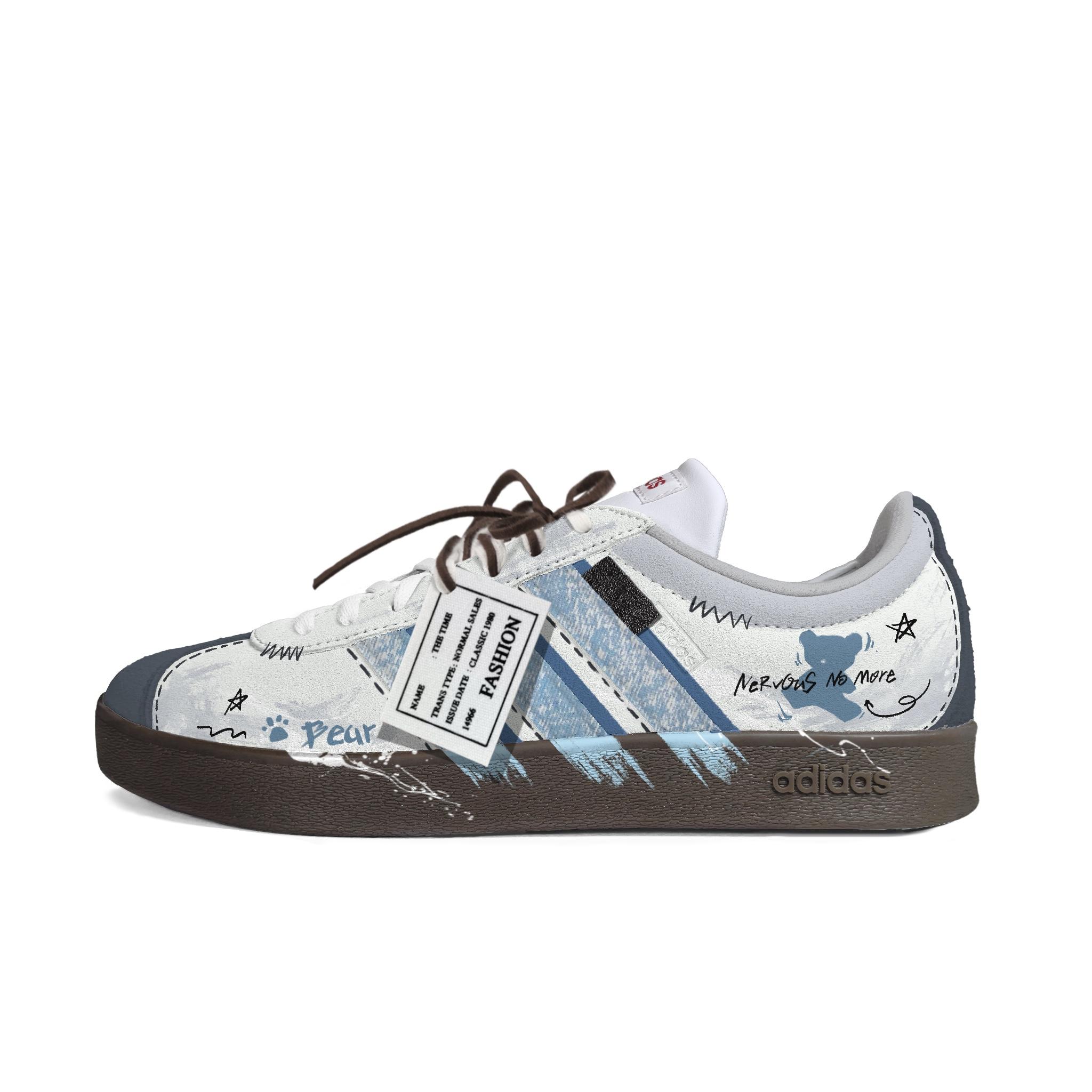 

Adidas VL COURT 2.0 Cushioning Abrasion Resistant Low top Skateboard Shoes Unisex Blue HQ1802(Team613-) 35⅔
