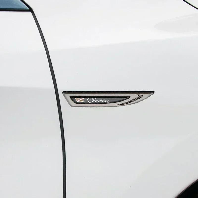 2pcs Car Side Fender Emblem Sticker for Cadillac ATS BLS CT4 CT6 CTS ESCALADE STS XLR XT4 XT5 XTS SLS Logo Badge