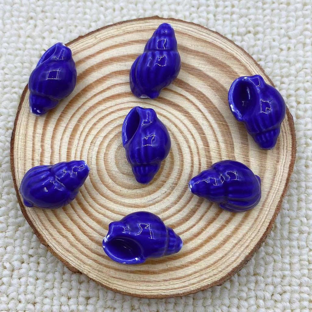 DW43 10Pcs Fashion Conch Shape Good-looking Ceramic Porcelain Beads DIY Handmade Pendant Bracelet Necklace Accessories Jewelry