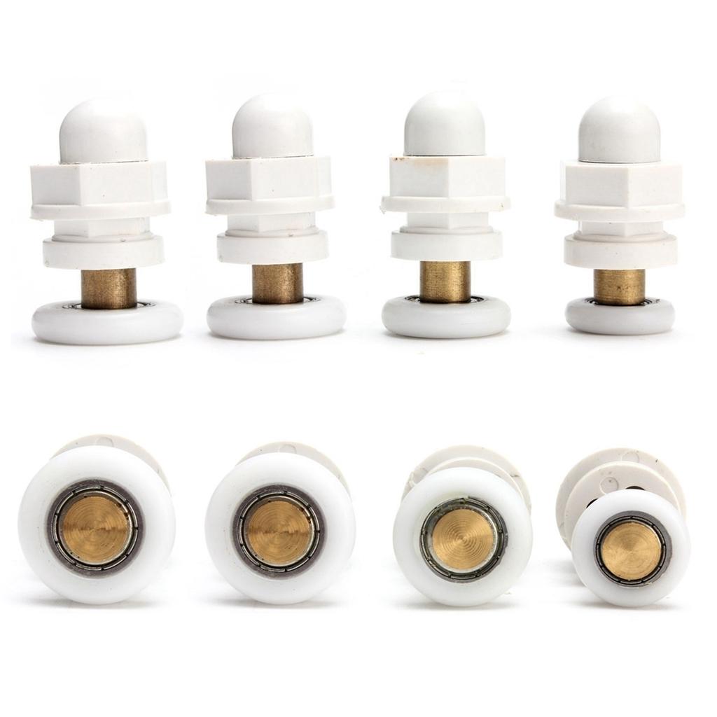 4pcs 25mm Partiality Shower Bath Door Rollers Runners Wheels Pulleys Diameter