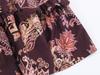 2025 Autumn Bohemian V-Neck Loose Fit Dress - European Style Printed Women's Clothing