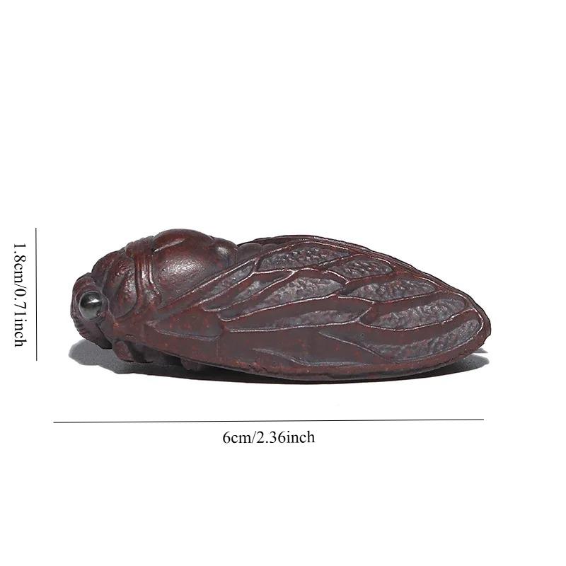 Creative Cicada Yixing Purple Clay Tea Pet Small Golden Cicada Tea Figurine Tea Play Toys Statue Tea Ceremony Cafes Ornaments