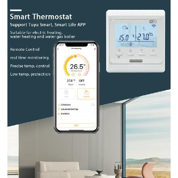 WiFi Heat Floor Programmable Thermostat 220V 16A Electric Home Underfloor Warm Heating Temperature Controller APP Remote Control