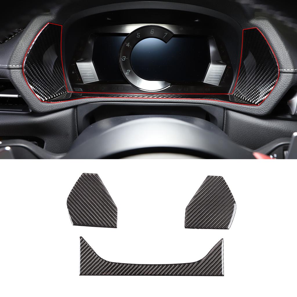 Real Carbon Fiber Console Dashboard Panel Trim Frame For Toyota Supra 19-24