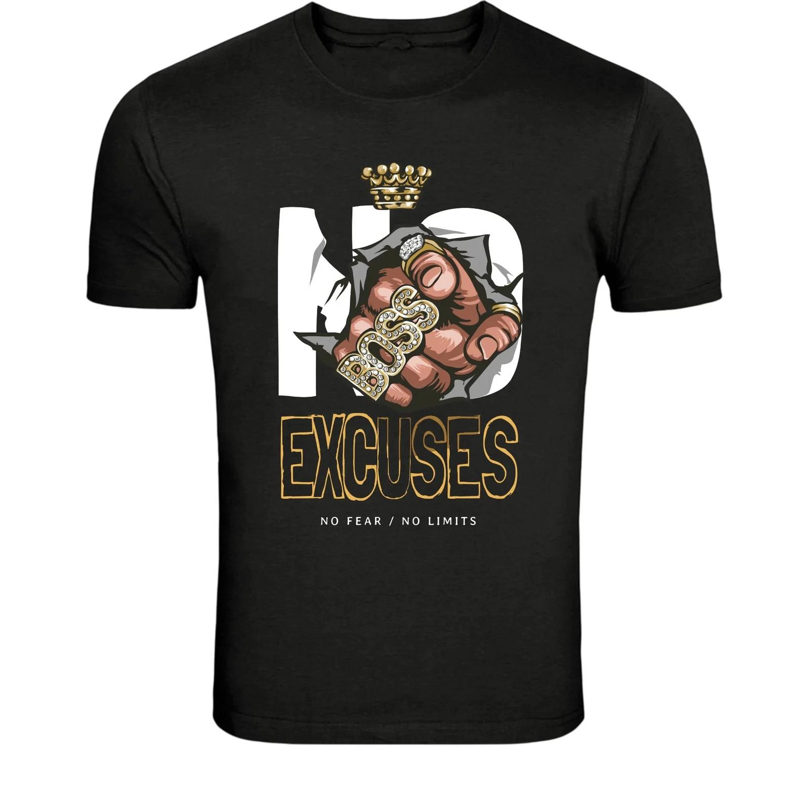 No Boss No Excuses Motivation T-Shirt - Hustle Success Mindset XXXXL
