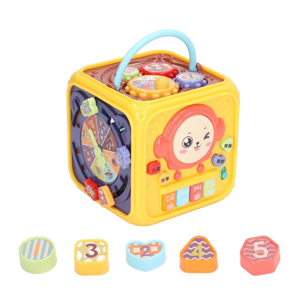 Kid Drum Set Music Light Smart House Function Safe Early Learning Six Sided Drum Toys for Boys