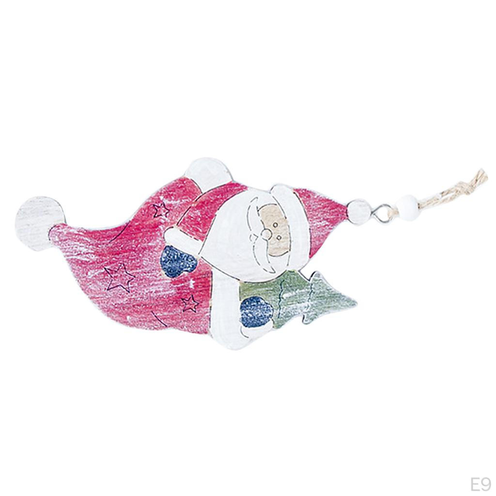 Decorations Wooden Painted Christmas Sock Crafts Hanging Ornament Tree Pendant Decoration