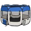 VidaXL Foldable Dog Playpen with Carry Bag Blue 90x90x58 Cm Enclosure 171013