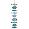 Multicolor Distressed Fish Wall Sculpture Decors, Painted Wooden Beach Coastal Hanging Sign for Bathroom Bedroom Living Room Entryway