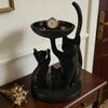 Black Cats Shaped Jewelry Tray For Necklace Bracelet Keys And Small Items Storage Elegant Bedroom Decoration