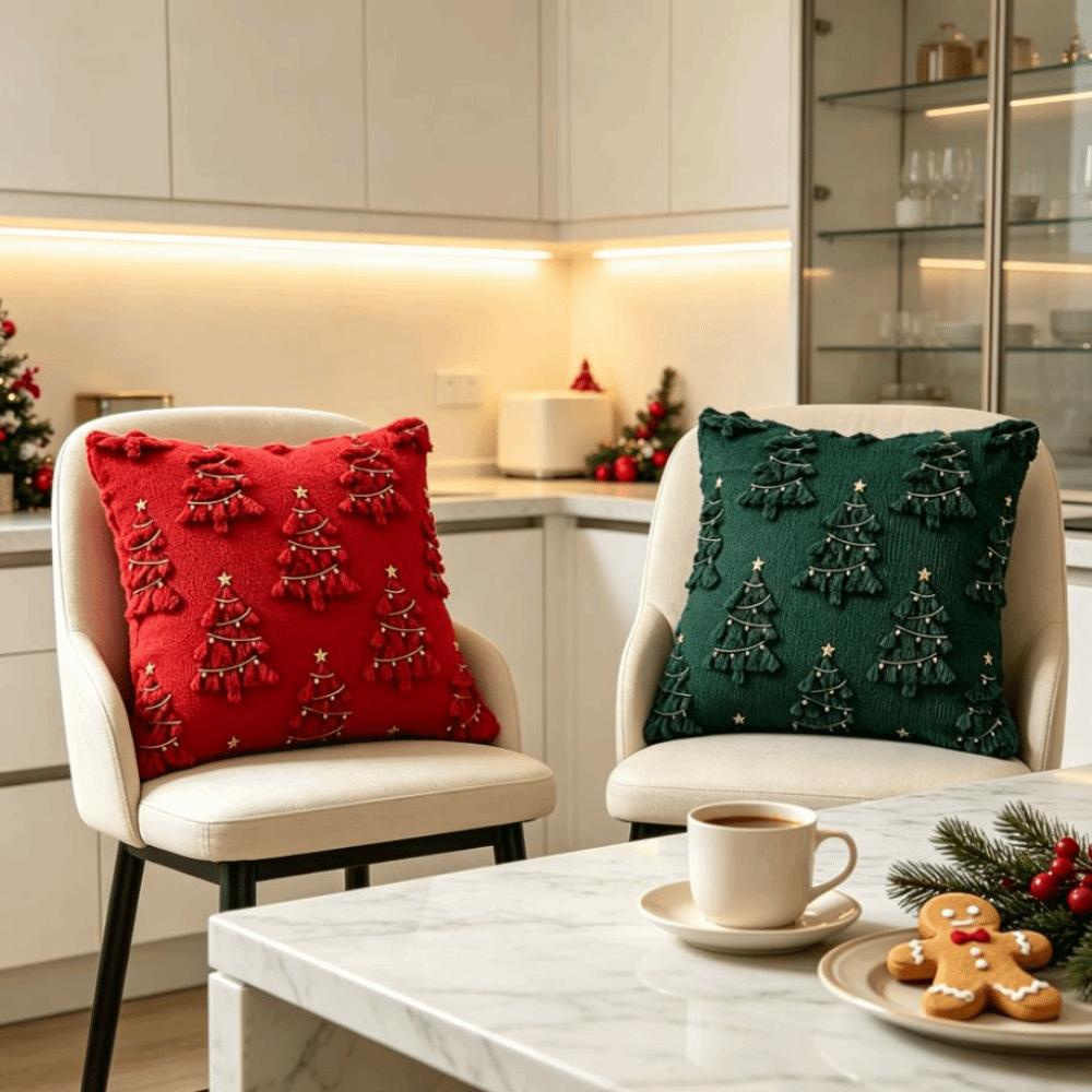 Soft Throw Pillow Cover Xmas Tree Decorative Cushion Cover Plush Cushion Cover Home Decor