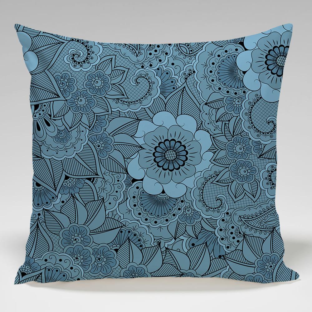 Mandala Geometric Pattern Throw Pillow Cover With Short Plush Print For Living Room Sofa Decoration Cushion Cover Pillow Covers