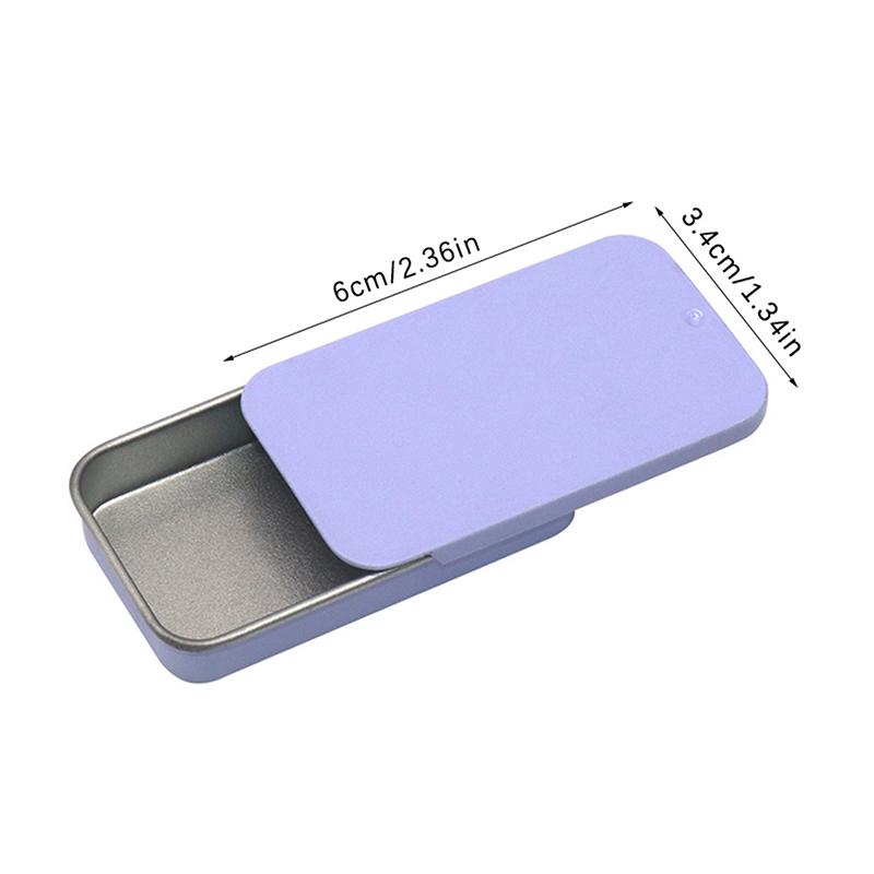 Tinplate Box Slide Lid Push Pull Box Drawer Balm Box Portable Box Mini Aromatherapy Jar Candy Small Iron Box Gift Box
