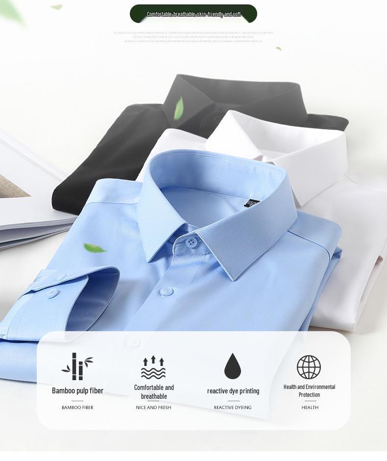 Bamboo Fiber Long Sleeve Youth Shirt - 55.5% Bamboo Viscose, Elastic, No Pocket