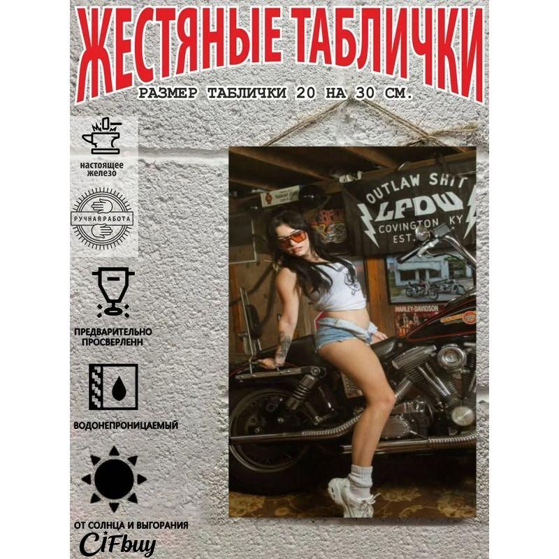 Retro Vintage Metal Sign Pin Up Girl Car Decor Wall Art