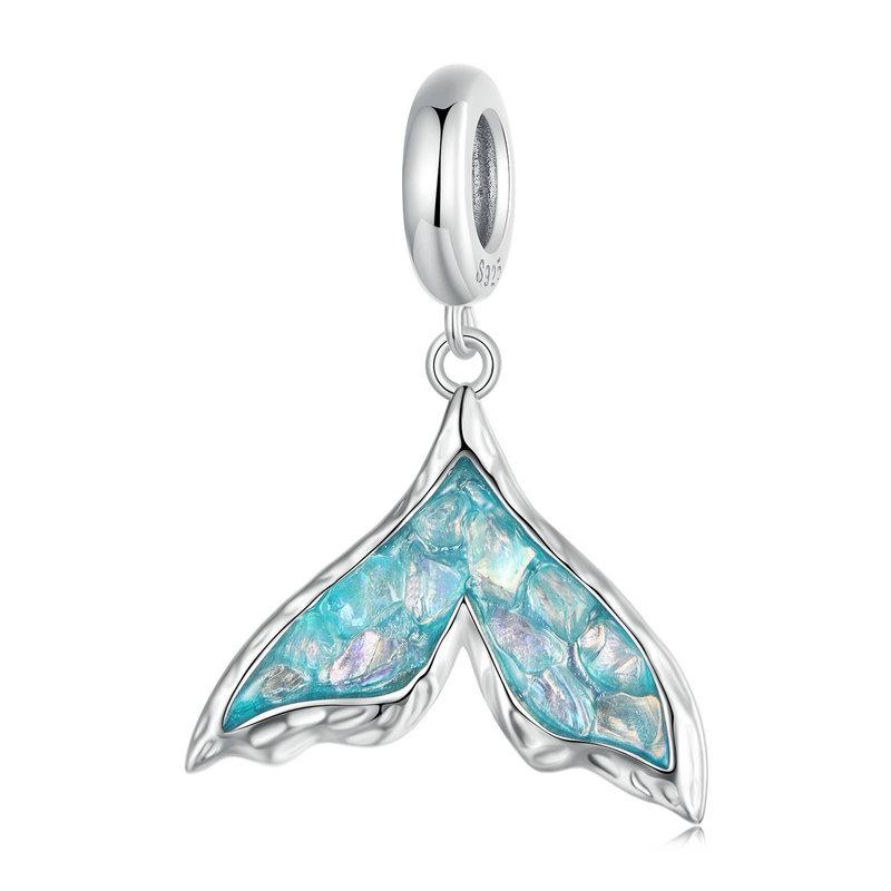 

BAMOER Solid 925 Silver Mermaid Tail Pendant fit Bracelet DIY Bamoer Charm for Jewelry Making SCC2911 4.5mm
