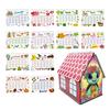 DIY Desk Calendar 2026 Diamond Art Calendar Crafting Kit Cute House Tabletop Calendar Monthly Planner Decoration for Home Office Bedroom