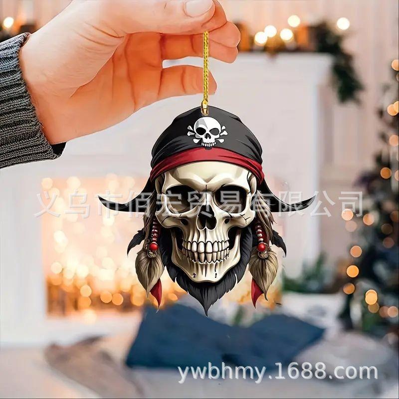 Acrylic Car Delightful Interior Decor Festive Cartoon Halloween Mirror Pendant