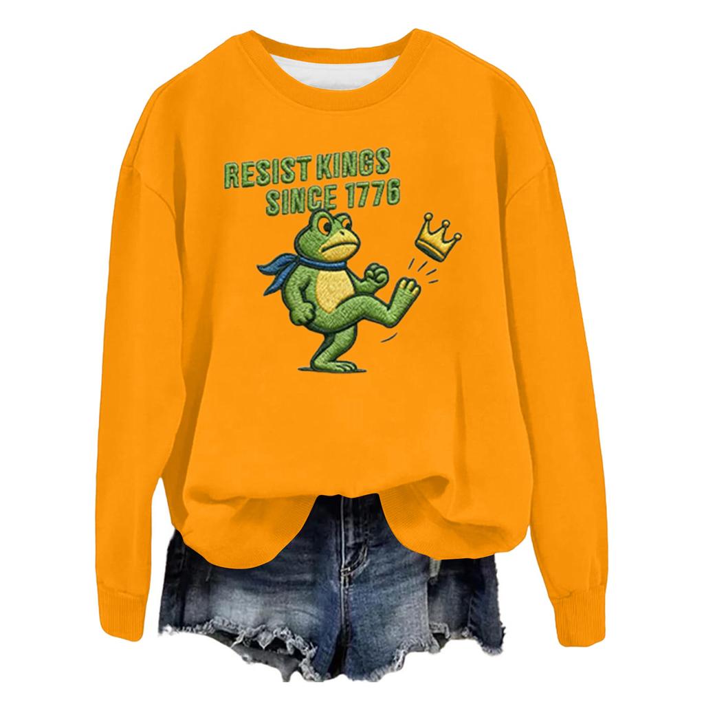 Women's Fashion Casual Long Sleeve Loose Printed Sweatshirt