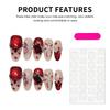 10Pcs Artificial Nails Red Cat-Eye Crystal Fake Nails With Butterfly Design For Holiday Party