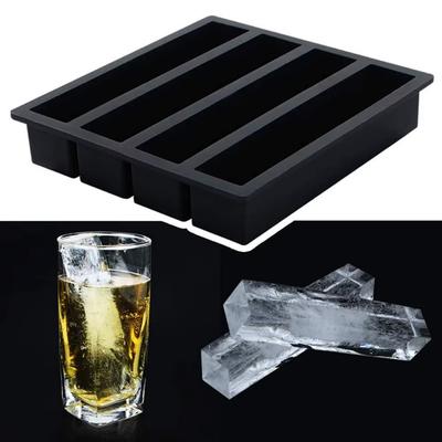 Grand bac à glaçons avec couvercle empilable grand moule à glaçons carrés en silicone pour whisky cocktails bourbon soupes friandises glacées