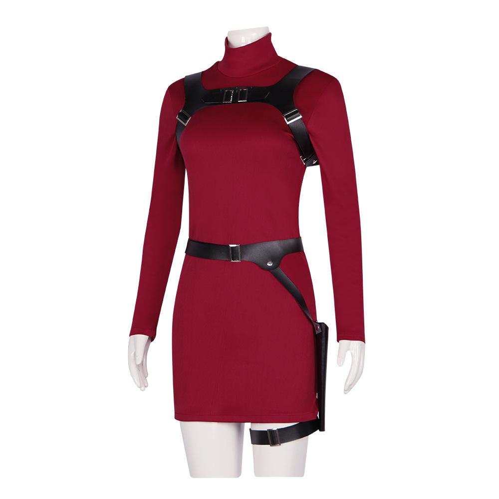 Female Resident 4 Ada Wong Cosplay Costume Dress Belt Outfits Fantasia Halloween Carnival Disguise Suit For Adult Women Girls