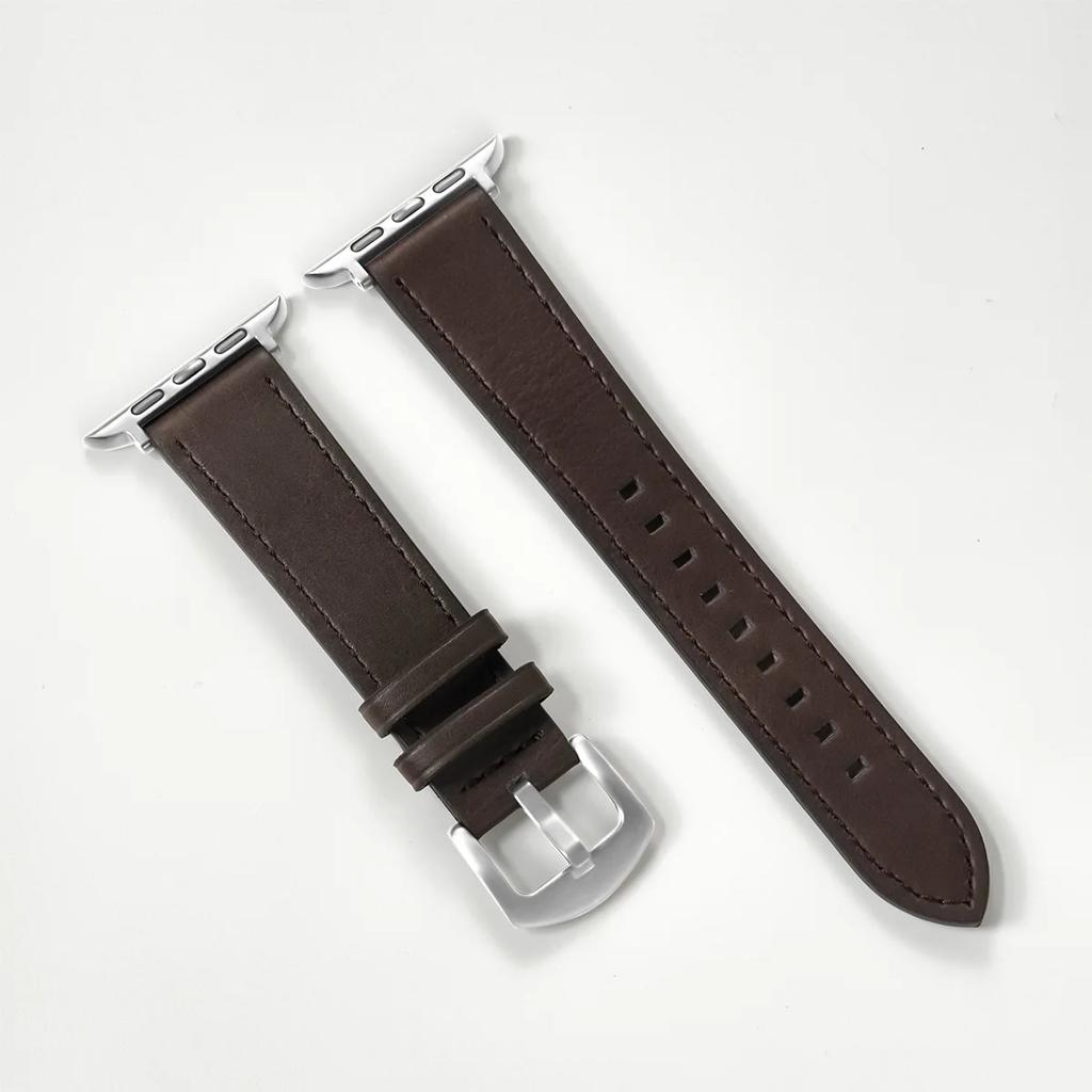 Calf Leather Watch Band for apple watch strap 49mm 44 45mm 42 40mm 41mm Woman Man bracelet for iWatch series 8 7 6 5 4 3 Se Band