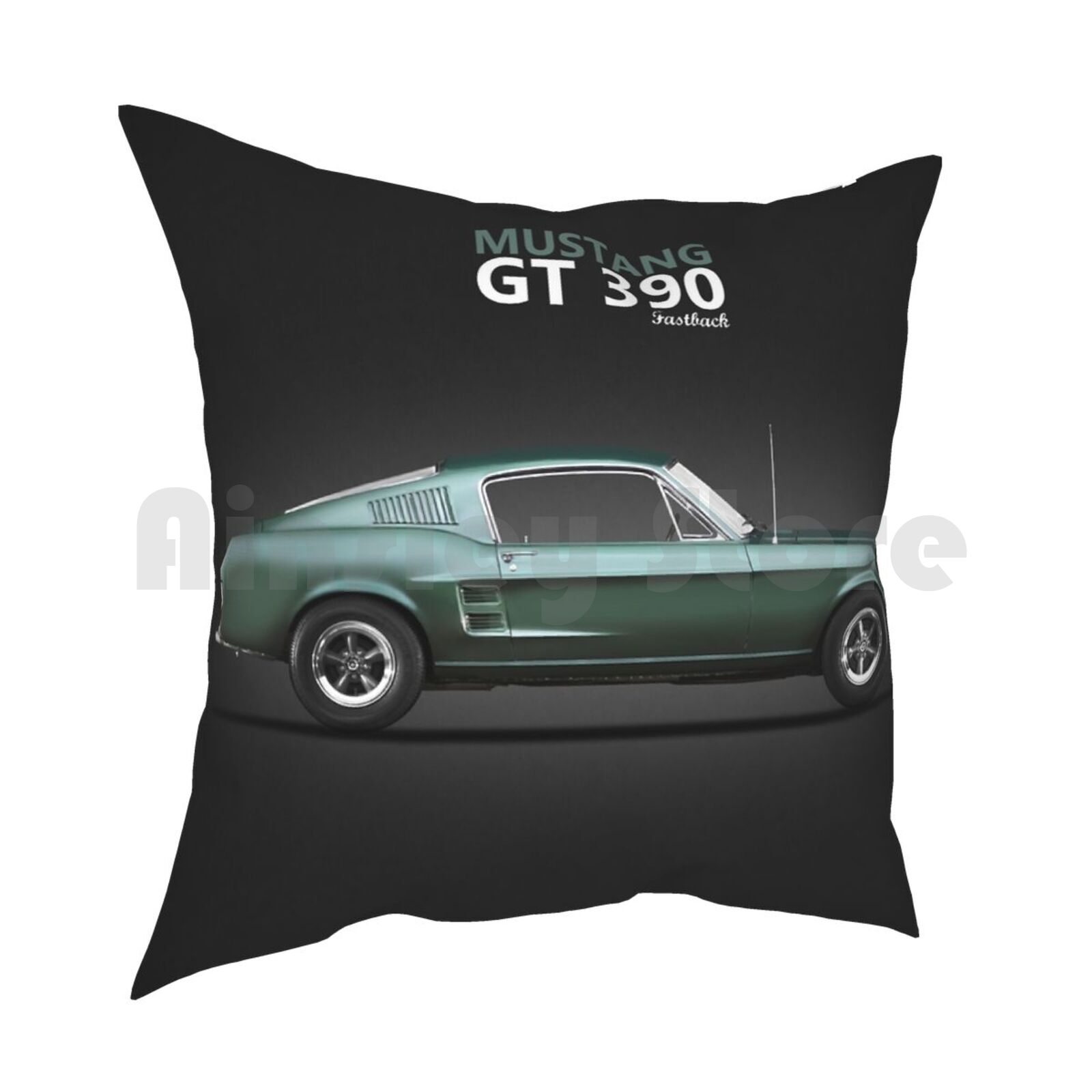The Bullitt Gt Pillow Case Printed Home Soft Throw Pillow Gt Fastback Bullitt Fastback Gt Sports Car 30x30cm 12x12in