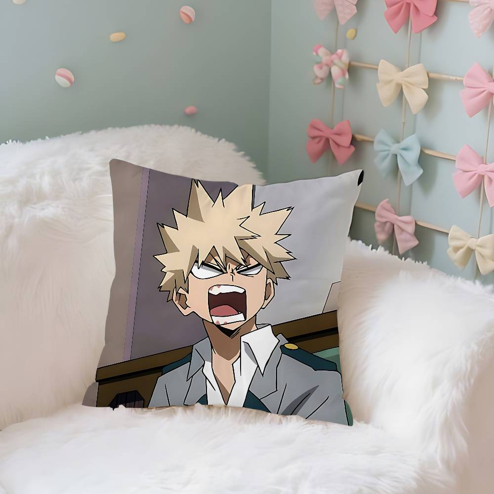 Cute BBakugo KatsukiS Anime Case Plush Fabric Soft Pillowcase Double Sided Print Cushion Cover Household Gifts