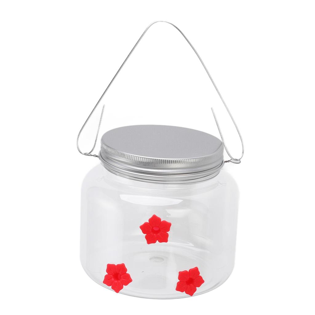 Hummingbird Feeder Clear Hanging Decorative Portable Hummingbirds Water Food Feeding Jar for Patio