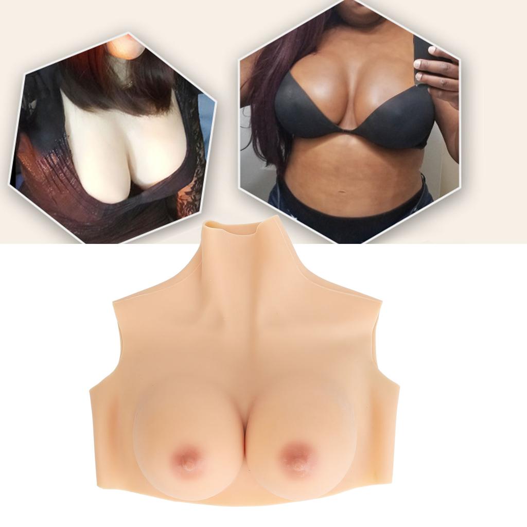 Wearable Artificial Boobs Tank Top Type Simulated Silicone Boobs Forms for Cosplay European White Co