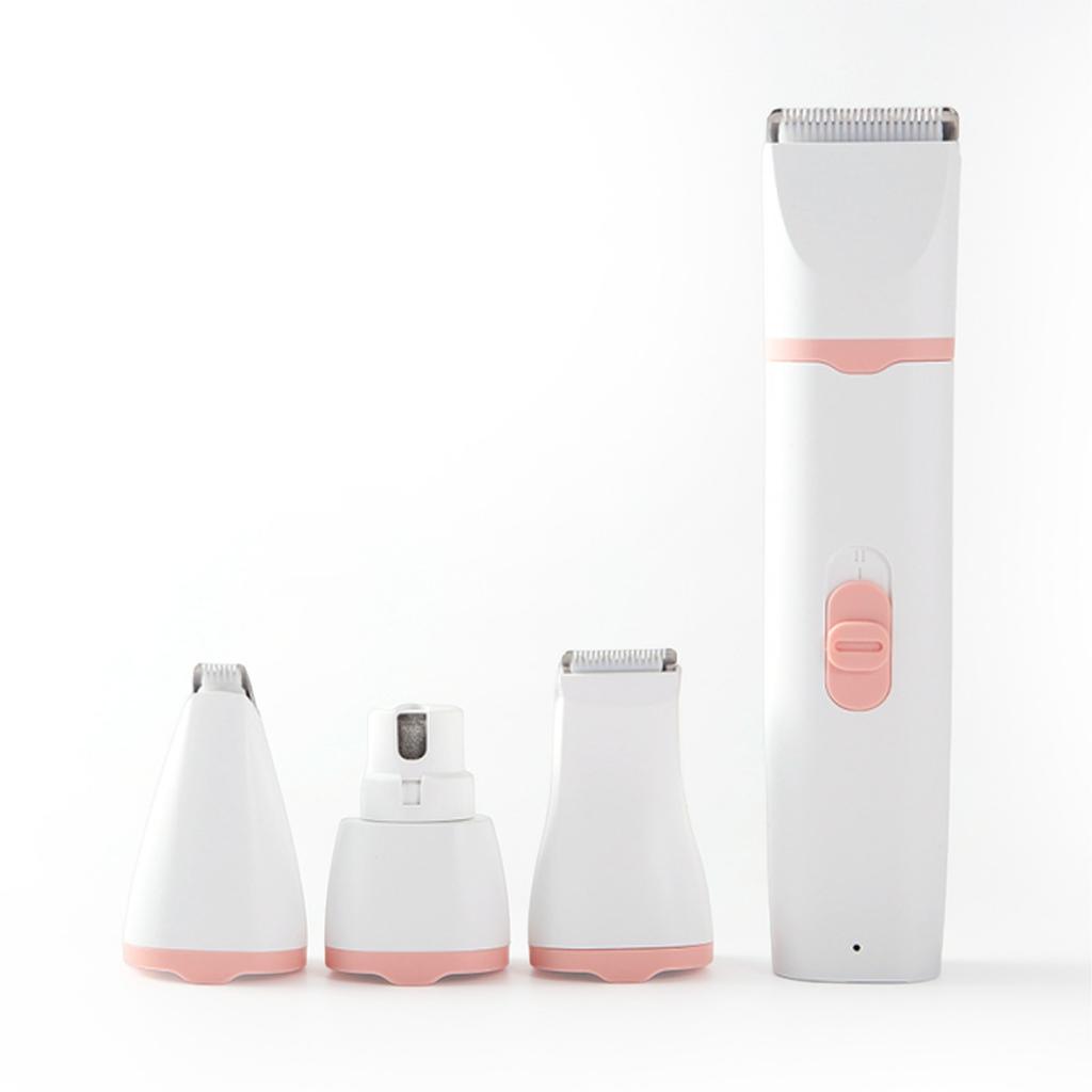 4 in 1 Pet Grooming Kit Dog Cat Hair Clipper with 4 Replaceable Blades USB Rechargeable Low Noise Motor 7000RPM for