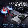 Portable Car Jump Starter with Air Compressor, 3000A Portable Jump Starter Pack with 150PSI Tire Inflator, 12Volt Jump Start Battery Pack with LCD