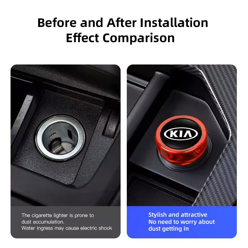 YQOF3 Car Cigarette Lighter Plug Dust Cover Button Socket Protective Case For Kia Morning Picanto Rio Stonic Sportage Ceed Optima Fort
