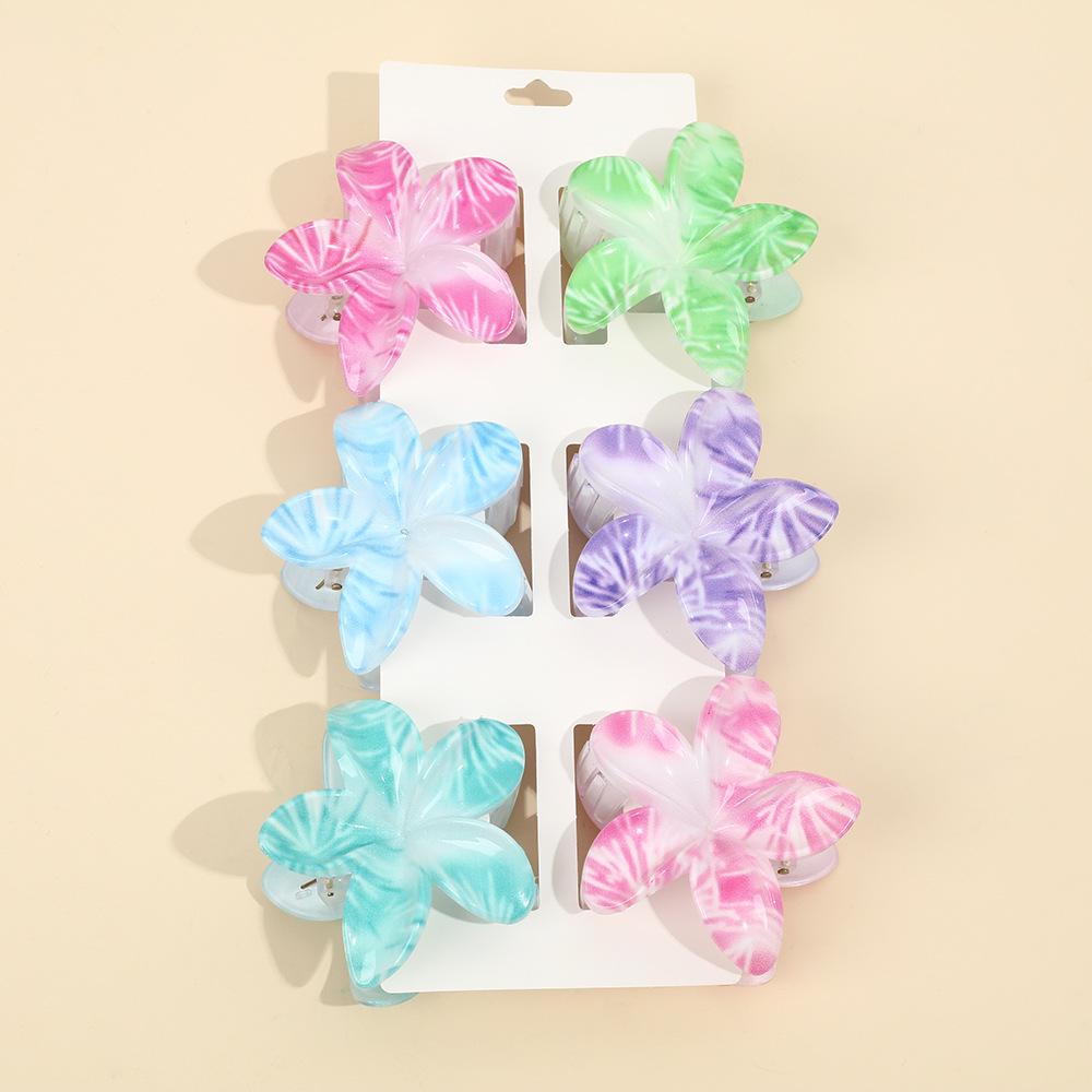 Frangipani Flower Hair Clip for Women, Colorful Beach Accessory, Updo Shark Hairpin, In Stock