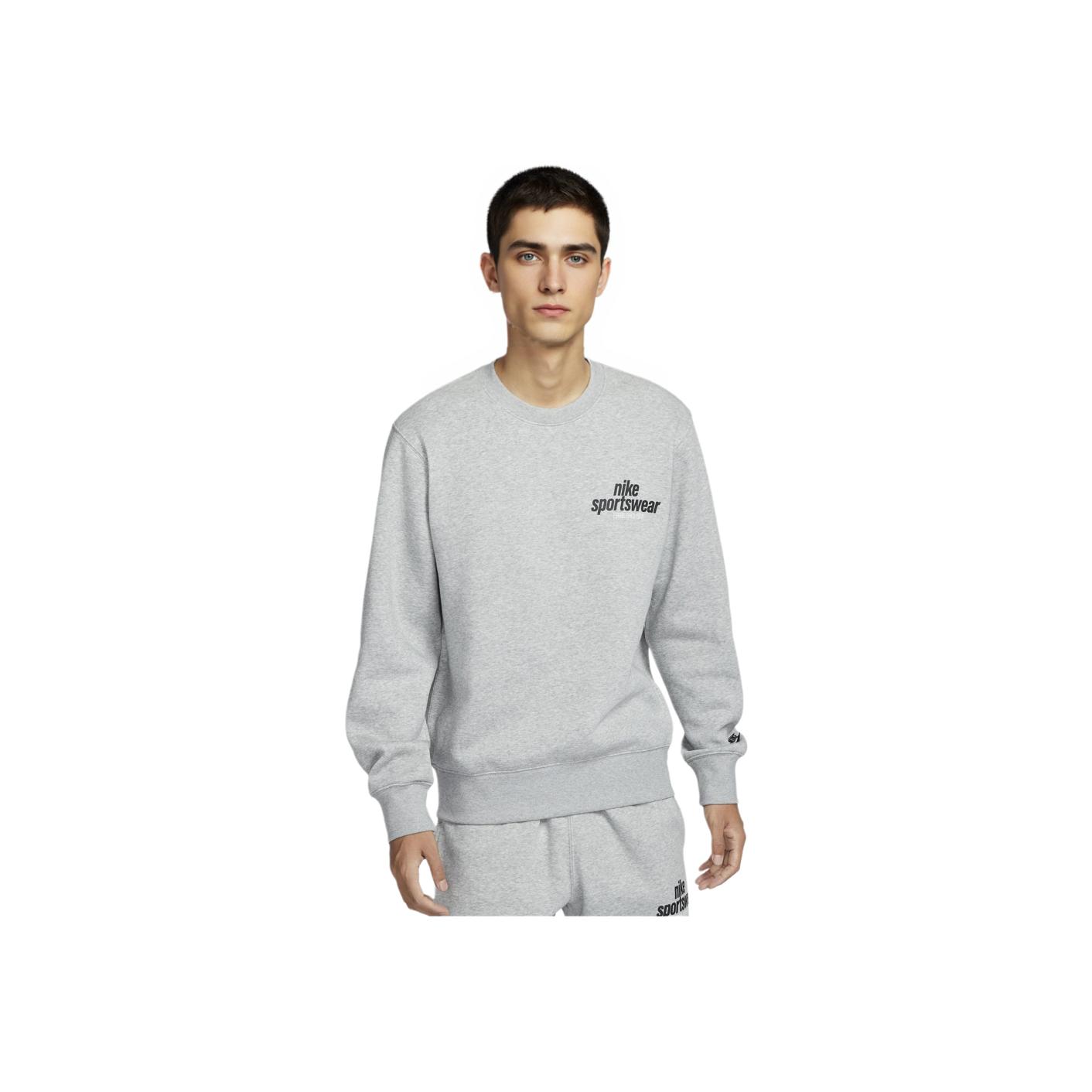 

Nike Sportswear Club SS25 BB Crew NSW GFX Casual Simple Round Neck Long Sleeve Sweatshirt Men sweatshirt Light-Gray HJ2174063 XL
