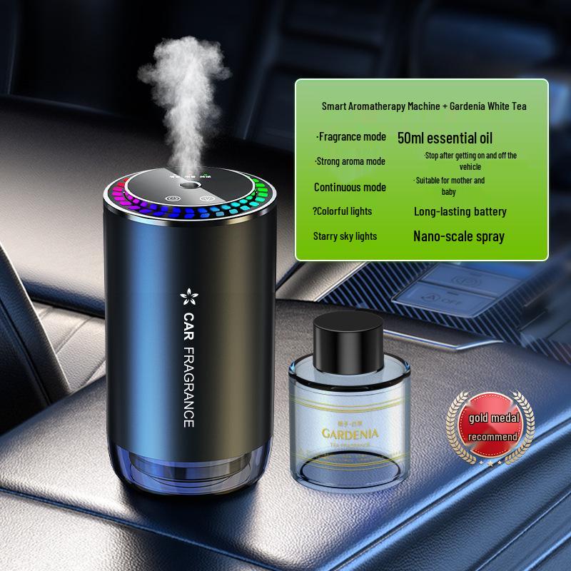 Starry Sky Smart Aroma Diffuser: Dual-Use Misting Perfume with Floral Scent & Atmosphere Light for Car and Home