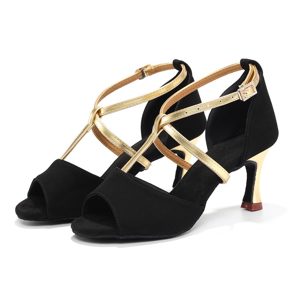 Women Latin Dance Shoes Ballroom Dancing Shoes Salsa Party Square Shoes 7cm High Heel