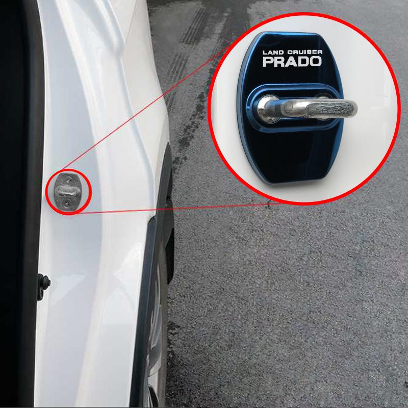 Door Lock Decoration Protection Cover flags emblem case for Toyota prado 120 fj150 land cruiser 80 accessories car styling