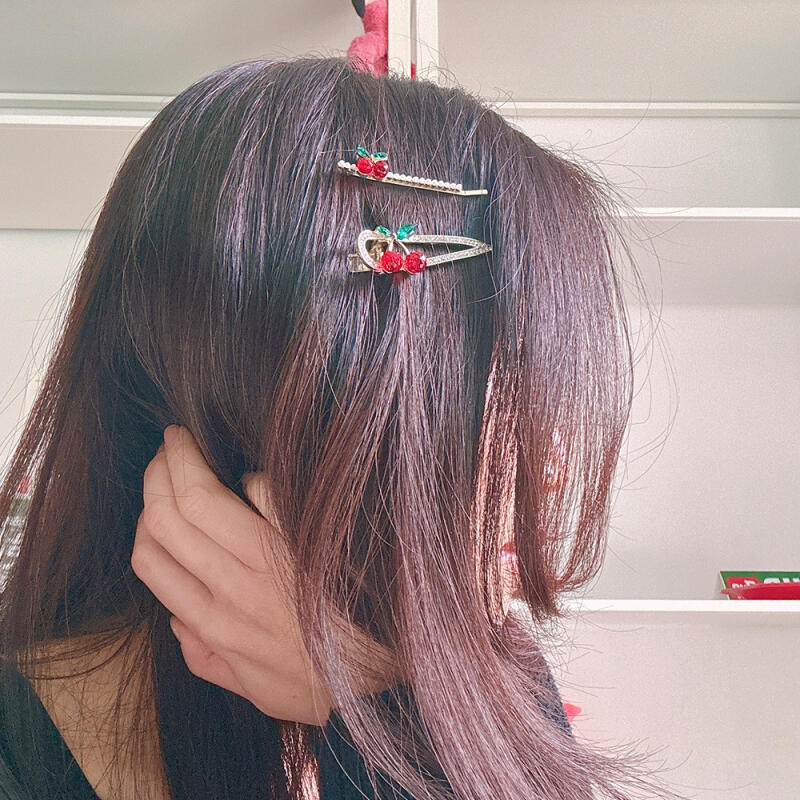 Cherry Pearl Silpin Cubic Hair Clip (2 types) (1) Cherry pearl silpin