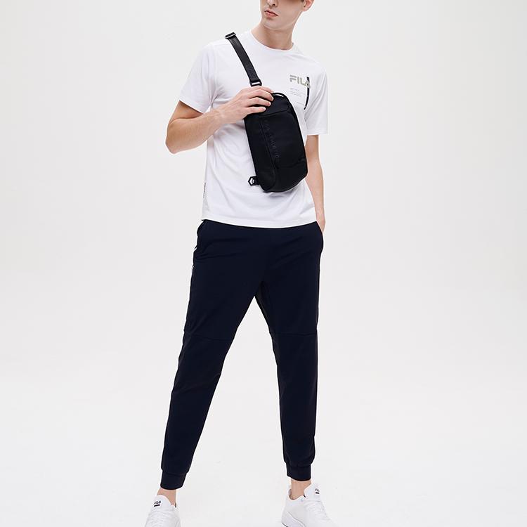 Fila Athletics Logo Print Professional Sports Fitness Crew Neck Short Sleeve T-Shirt Men Tops Jade-White A11M131115F-WT