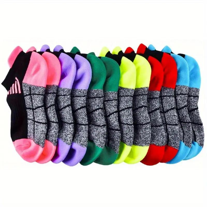 6 Pairs Women's Athletic Compression Socks - Low-Cut Airy Sweat-Absorbing Socks Ideal For Jogging & Outdoor Activities