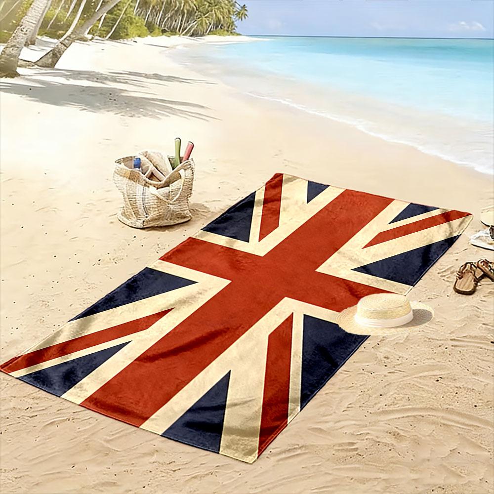 Großes Strandtuch mit Union Jack Flagge des Vereinigten Königreichs, Schnelltrocknende Mikrofaser, Weich und Langlebig, für Strand Pool Reisen