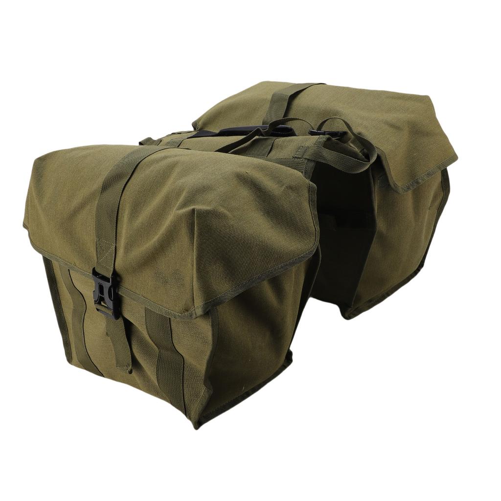Bike Seat Double Bag Watertight Canvas Large Capacity Bike Rear Rack Double Side Bag for Cycling 43L
