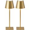 KDG 2 Pack Cordless Black Table Lamps, Rechargeable Portable LED Desk Lamps | 5000mAh Battery Operated 3 Color Stepless Dimming Up for Restaurant,