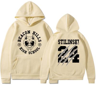 Jesień Zima Teen Wolf Stileski 24 Bluza z Kapturem Moda Drukowana Odzież Uliczna Męska i Damska Odzież Sportowa Ciepła Bluza z Kapturem