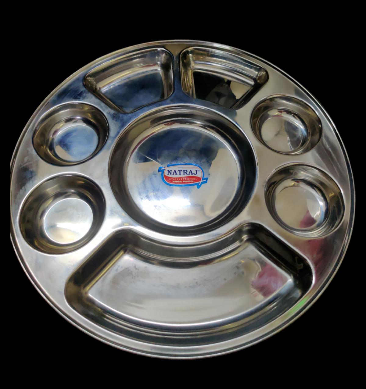 

@ Stainless Steel Round Plate 8 Compartments Pack Of 2 MJ-732-60%OFF