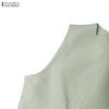 ZANZEA Women Casual Round Neck Summer Sleeveless Dress