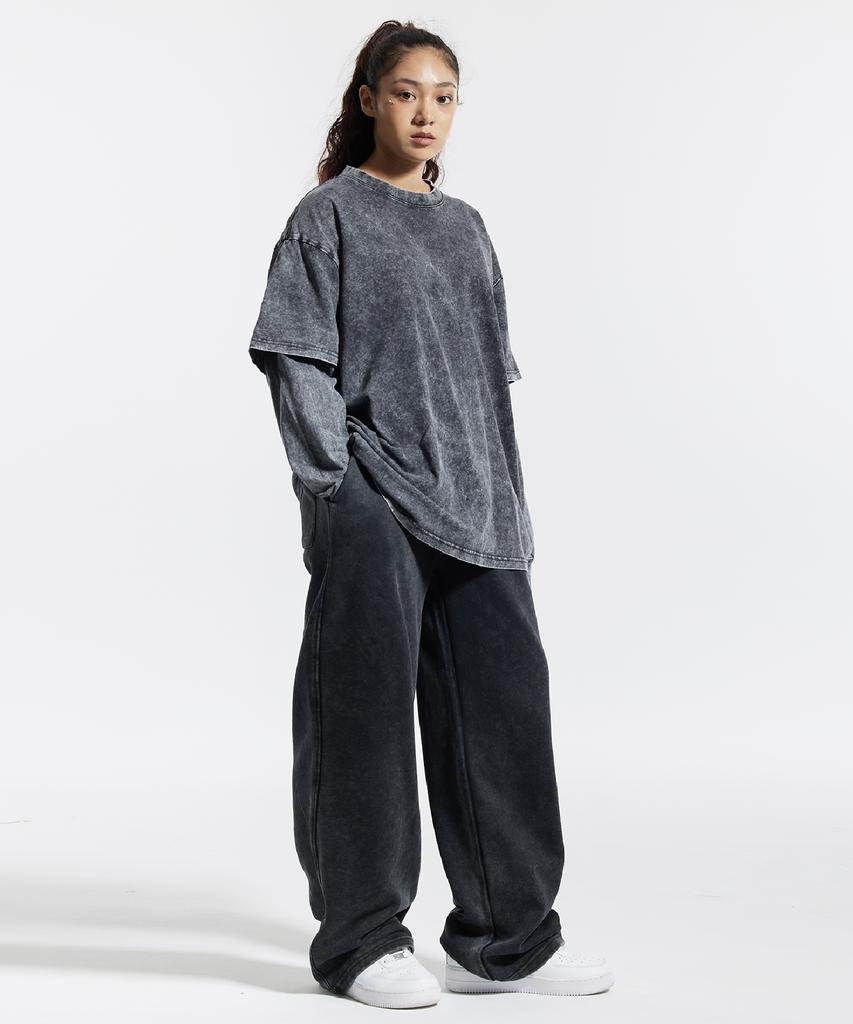CREAM SODA LAB Pigment Wide String Pants Black
