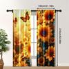 2pc,  Window Curtains Sunflower 100% Polyester,Without Electricity Family Party Decoration Applies To Hotel Decoration